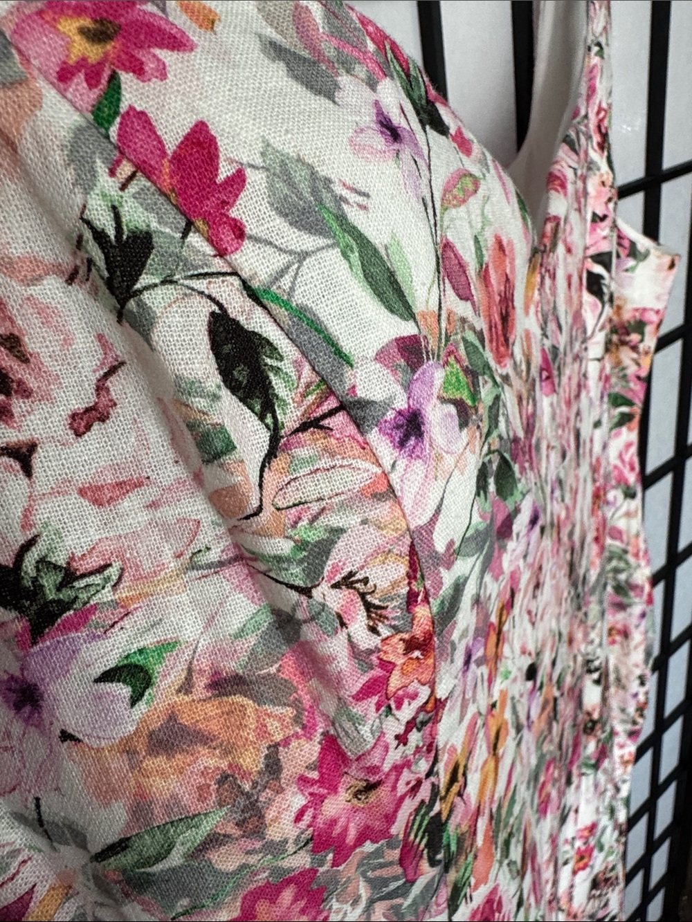 NWT Generation Love Eugenia Floral Linen Pink Split-Front Midi Dress XL - Picture 12 of 16